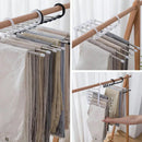 Kit Com 2 Cabides Multiuso 5 em 1 Aço Inox Guarda Roupa Organizador Cabideiro de Calças Camisetas